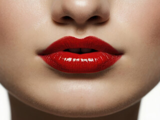 Obraz premium Red lipstick mark kiss isolated on transparent white background, png Lipstick kiss mark