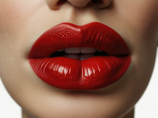 Obraz premium Red lipstick mark kiss isolated on transparent white background, png Lipstick kiss mark