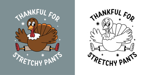 Funny turkey Thanksgiving vector t-shirt design