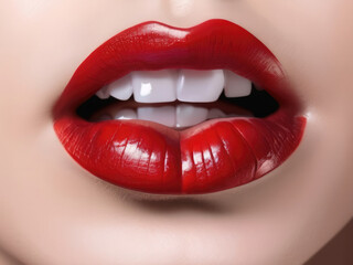 Obraz premium Red lipstick mark kiss isolated on transparent white background, png Lipstick kiss mark