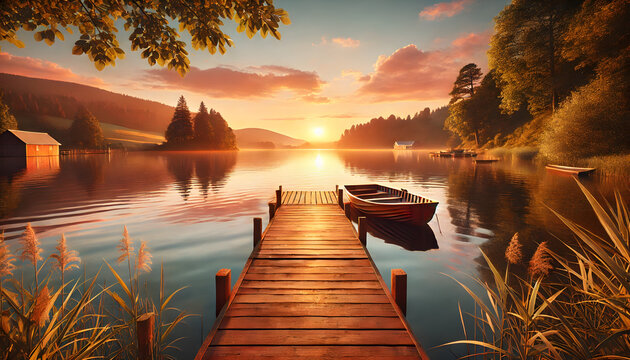 Lago al atardecer