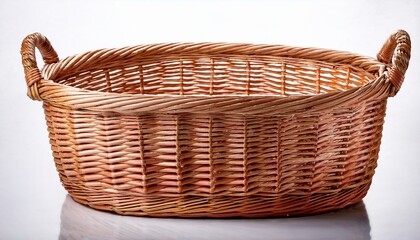wicker laundry basket isolated on a transparent background