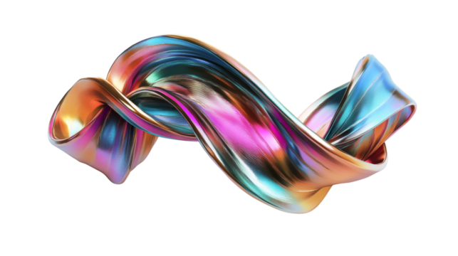 abstract shining metal sphere on transparent background