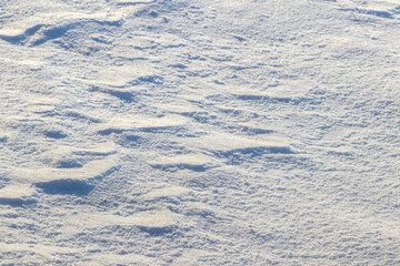 rough snow texture in sunny weather, snow surface