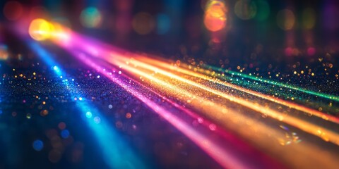 Fototapeta premium Abstract Colorful Lights with Glitter and Bokeh