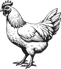 Chicken hen vector sketch