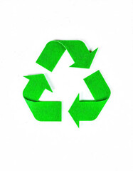 recycle symbol on green background