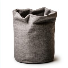 Stylish grey canvas storage basket with foldable design on a clean white background