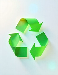 recycle symbol on green