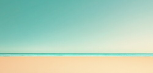 Fototapeta premium Gradient from sandy tan to teal blue, evoking a beachside vibe for a coastal travel site.