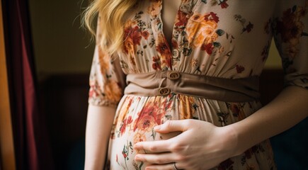 close up of a pregnant woman