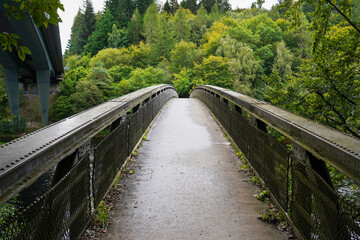 Footbridge over the river Tummel near Pitlochry