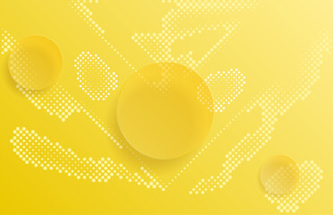 Yellow abstract background. Vector dynamic abstract yellow background design with squares and wavy lines.