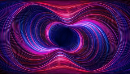 Fototapeta premium graphic design art of abstract illusion of spiral with pink and violet neon lines