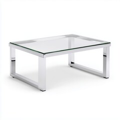 Sleek glass coffee table with modern metal frame for contemporary living spaces