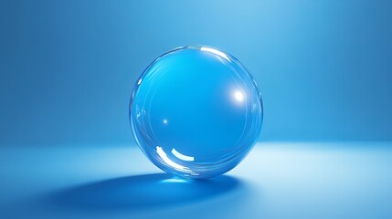 A blue translucent light sphere with glares and transparency effects
