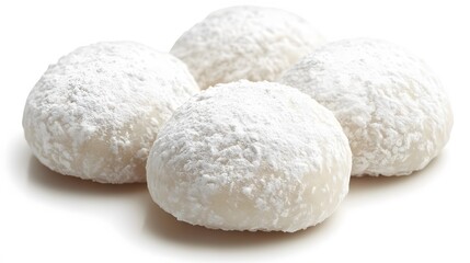 Food, Cornstarch Cookies, Photo Realistic, White Background, Wallpaper, Cover and Screen for Smartphone, PC, Laptop, 9:16 and 16:9 Format