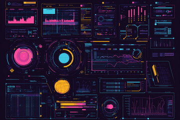 Fototapeta premium Digitale Technologie mit leuchtenden Elementen in abstrakter Form
