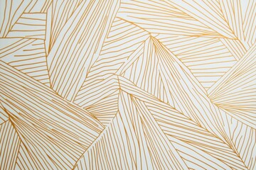 Modern simple geometric wallpaper with gold line texture on white background. Light abstract wallpaper, bright tile backdrop