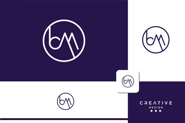BM, MB, B, M, Abstract Letters Logo Monogram