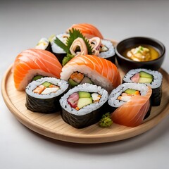 Delicious Sushi assortment of Sushi rolls Served