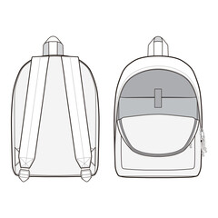 Classic Backpack Mockup - Front and Back Views
