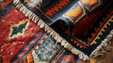 A vintage traditional Sadustyle Bedouin weaving tent rug