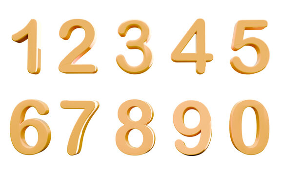 set of numbers on white background