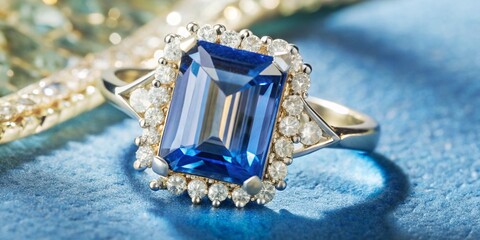 Diamond ring, precious stone, women's jewelry. Beautiful and expensive jewelry.