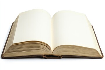 Fototapeta premium Blank Open Book with Clean White Pages Isolated on Background