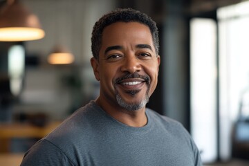 Obraz premium Middle-Aged African American Man in Office Setting