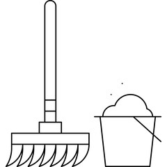 Floor mop single vector icon