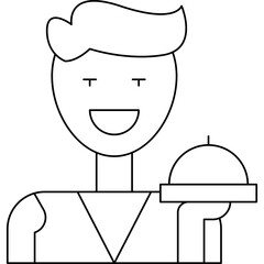 Waiter single vector icon