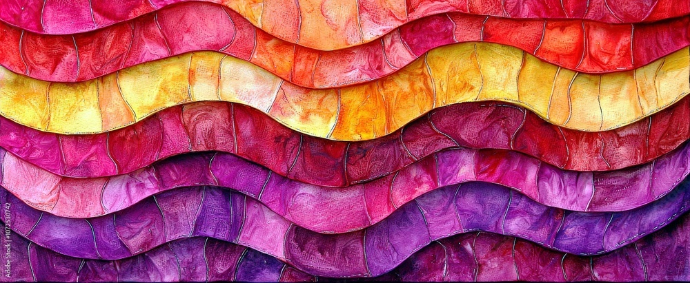 Poster vibrant wavy patterns in layers of colorful textures with abstract design elements for artistic and 