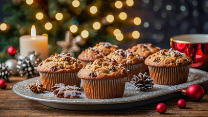 AI-generated images of mouth-watering Christmas muffins