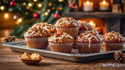 AI-generated images of mouth-watering Christmas muffins