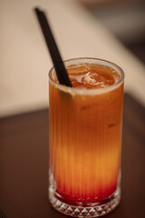 non-alcoholic cocktails are on the table, a beautiful photo of a drink from the restaurant