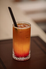 non-alcoholic cocktails are on the table, a beautiful photo of a drink from the restaurant