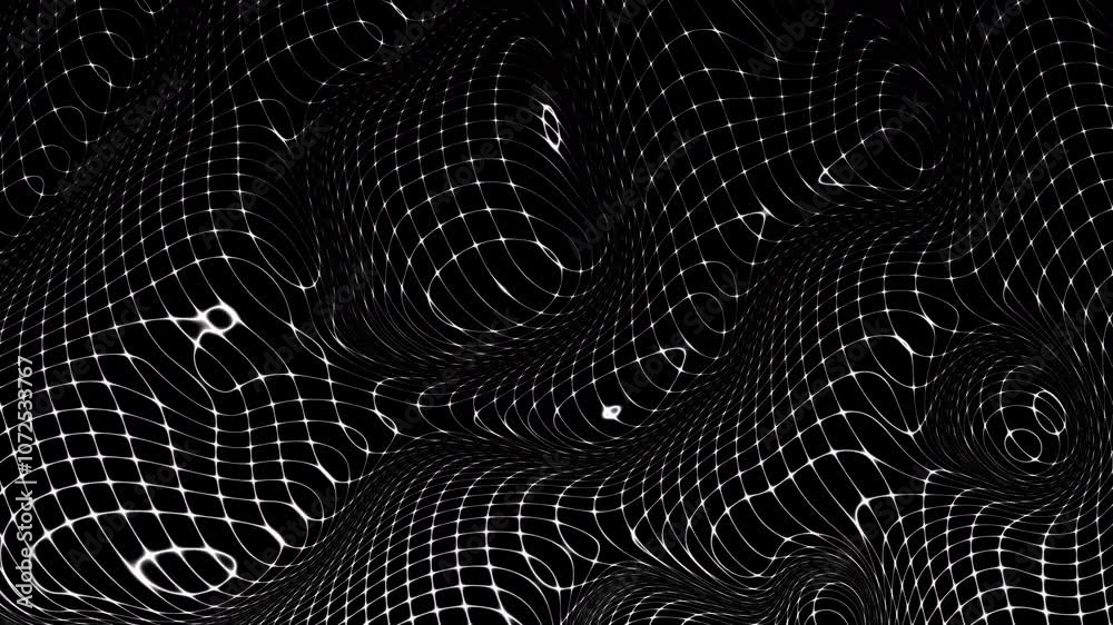 Fototapete abstract waving lines background loop 4k animation of an abstract fractal digital lines background