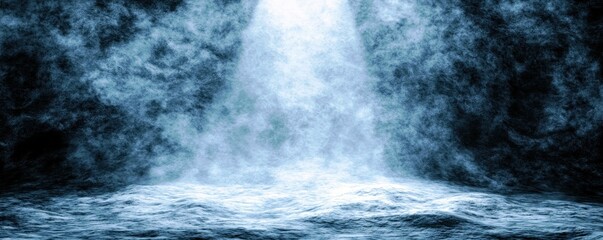Obraz premium Abstract Blue Background with Soft Light and Misty Texture for Modern Digital Art and Design Projects