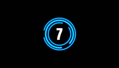 Neon countdown with alpha channel background