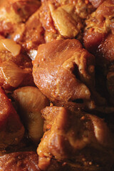 pork kebab is delicious and juicy, beautiful food photo