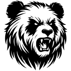Angry panda silhouette