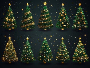 A Group of Festive Christmas Trees.