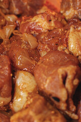 pork kebab is delicious and juicy, beautiful food photo