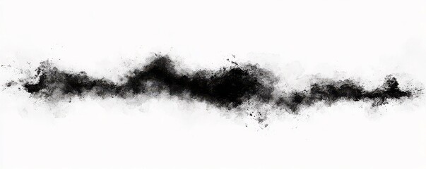 Fototapeta premium Abstract Black Smoke Wave on White Background, Capturing the Essence of Mystery, Motion, and Fluidity, Perfect for Artistic and Creative Projects