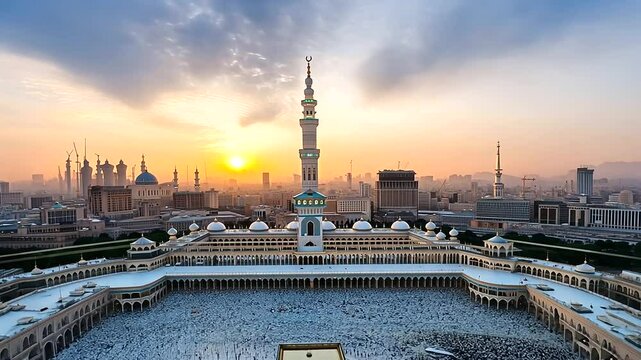 1_Pilgrims Gathered Around Kaaba During Hajj at Grand Mosque