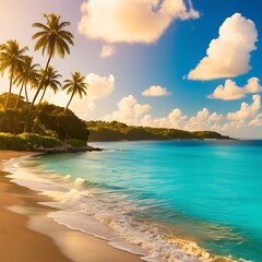 Paradise sea landscape with water and beautiful nature background
