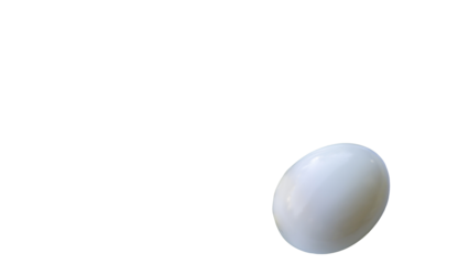 White egg isolated on png transparent background.