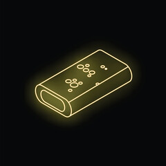 Neon sign representing a chocolate bar, ideal for all sweet, food, snack, and dessert concepts